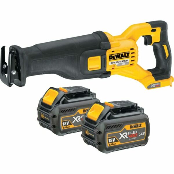 DCS388T2-GB 54V XR Cordless Flexvolt Reciprocating Saw, 2X 6.0AH Battery Packs and Charger in Kitbag